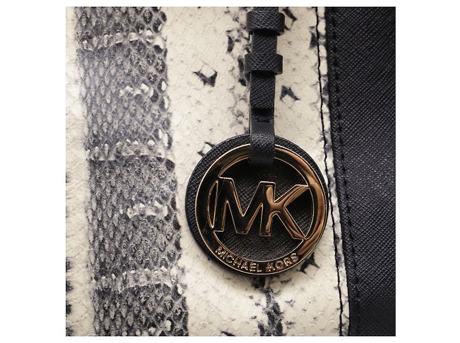 Bolso tote de viaje pequeño Michael Kors en cuero Saffiano negro Multicolor - vista 6