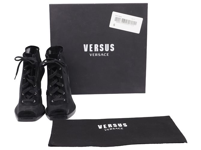 Sandali in mesh Versus Versace in scamosciato nero - vista 6
