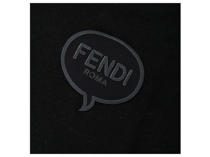 T-shirt en coton noir avec logo Fendi - vue 5