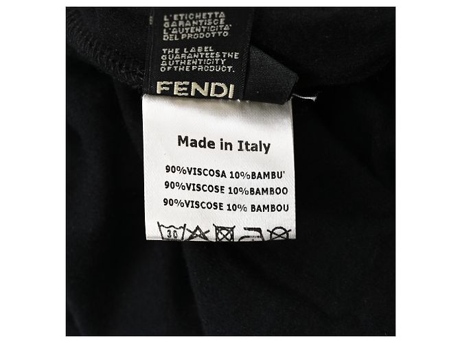 T-shirt en coton noir avec logo Fendi - vue 6