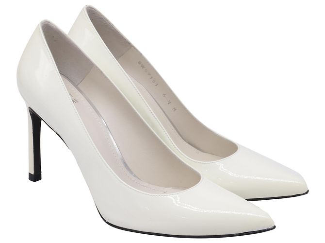 Stilettos Heist de Stuart Weitzman en charol blanco Crudo - vista 3