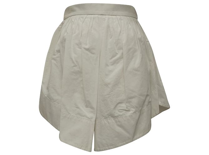Short de cintura alta plisado Chloé en algodón blanco Crudo - vista 2