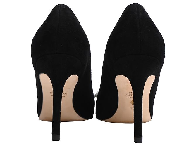 Décolleté Stuart Weitzman SW Bow 85mm in scamosciato nero - vista 3