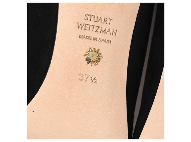 Décolleté Stuart Weitzman SW Bow 85mm in scamosciato nero - vista 7