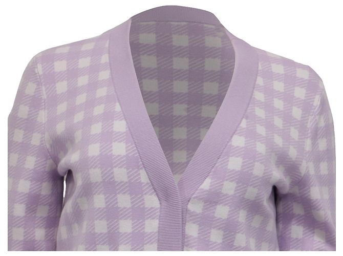 Maje Mystyle Karo-Cardigan aus violetter Viskose - Ansicht 2