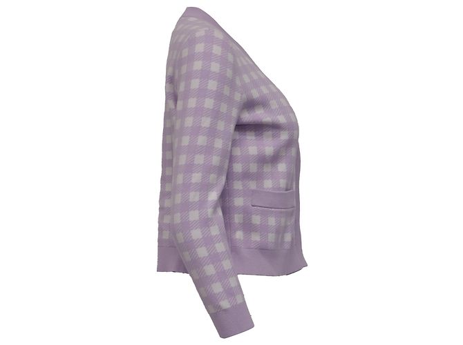 Maje Mystyle Karo-Cardigan aus violetter Viskose - Ansicht 3