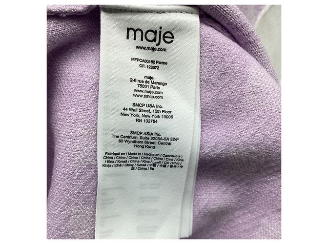 Maje Mystyle Karo-Cardigan aus violetter Viskose - Ansicht 6