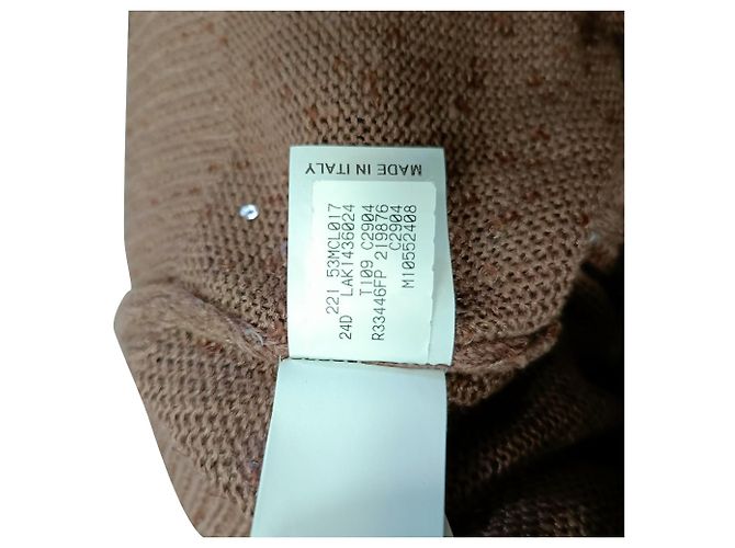 Brunello Cucinelli Rundhals-Pullover aus braunem Leinen Rot - Ansicht 8