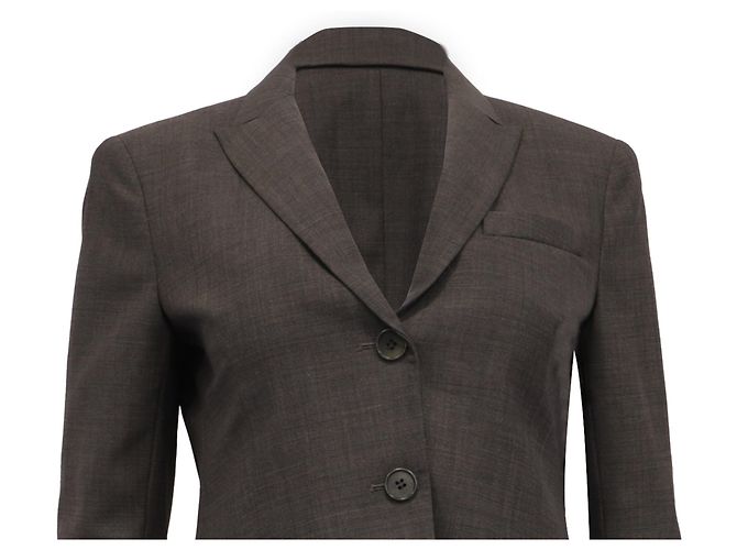 Blazer de botonadura sencilla Theory en lana marrón Castaño Roja - vista 2