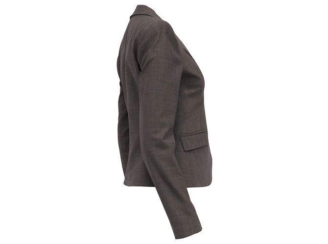 Blazer de botonadura sencilla Theory en lana marrón Castaño Roja - vista 3