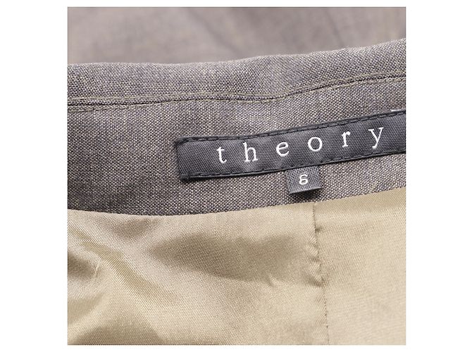 Blazer de botonadura sencilla Theory en lana marrón Castaño Roja - vista 5