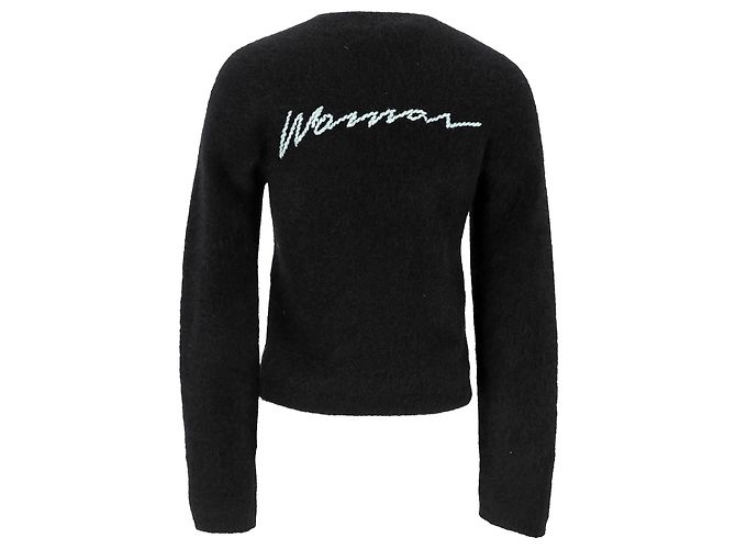 Off White Suéter bordado Off-White en lana negra Negro - vista 3
