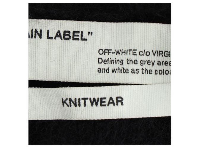 Off White Suéter bordado Off-White en lana negra Negro - vista 4