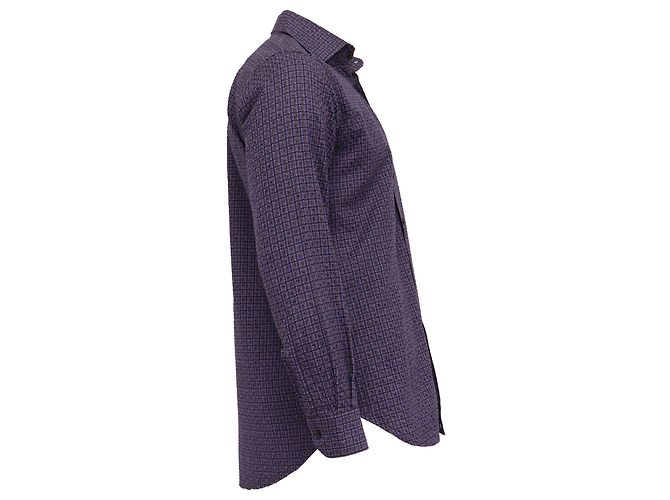 Camicia Etro in cotone violet texturizzato con bottoni Porpora - vista 3
