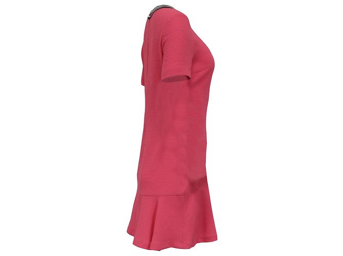 Sandro Reva Kurzarm Mini-Kleid aus rosa Polyester Braun Pink - Ansicht 3