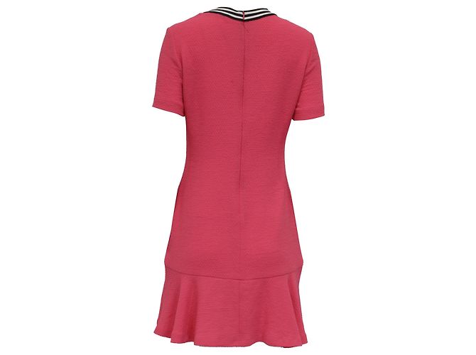 Sandro Reva Kurzarm Mini-Kleid aus rosa Polyester Braun Pink - Ansicht 4