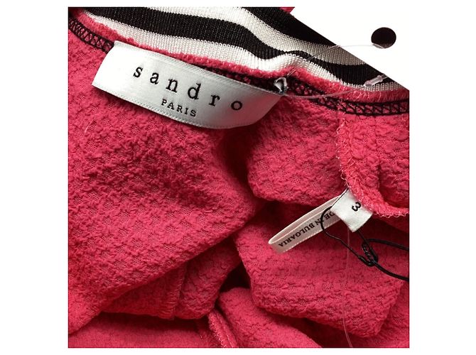 Sandro Reva Kurzarm Mini-Kleid aus rosa Polyester Braun Pink - Ansicht 5