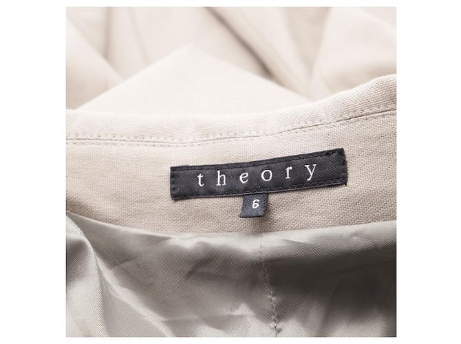 Blazer cruzado Theory en algodón beige - vista 5