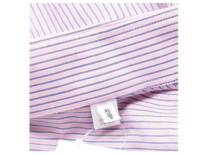 Camicia con bottoni a righe Armani Collezioni in cotone viola Porpora - vista 5