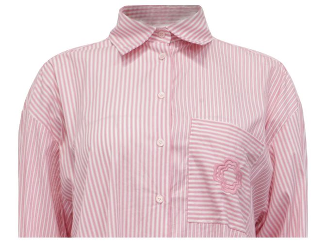 Maje Oversized-Hemd mit Streifen aus rosa Baumwolle Pink - Ansicht 2