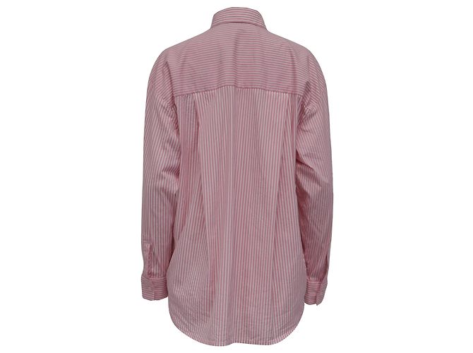 Maje Oversized-Hemd mit Streifen aus rosa Baumwolle Pink - Ansicht 4