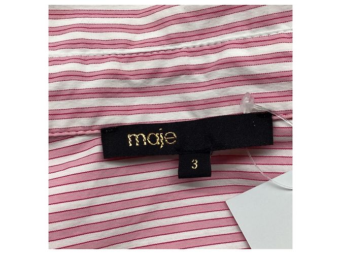 Maje Oversized-Hemd mit Streifen aus rosa Baumwolle Pink - Ansicht 5