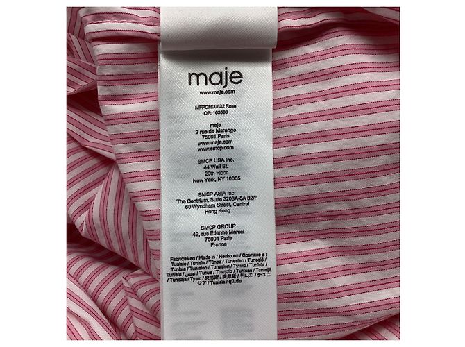 Maje Oversized-Hemd mit Streifen aus rosa Baumwolle Pink - Ansicht 6