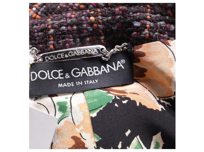 Dolce & Gabbana Tweed Bouclé Blazer in Multicolor Virgin Wool Mehrfarben - Ansicht 5
