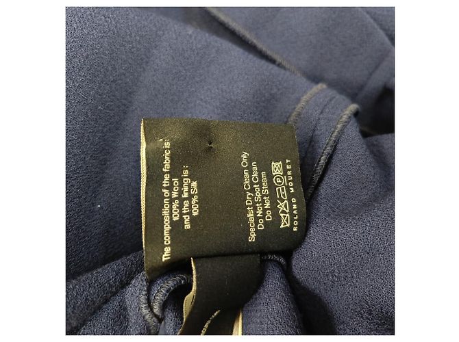 Abito midi monospalla Roland Mouret in lana blu navy - vista 4