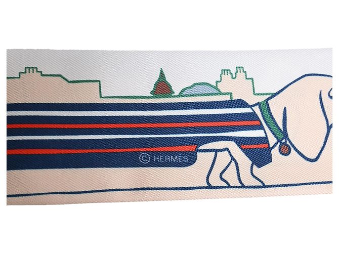 Sciarpa in twill di seta Hermès Les Chiens Parisiens multicolore - vista 6