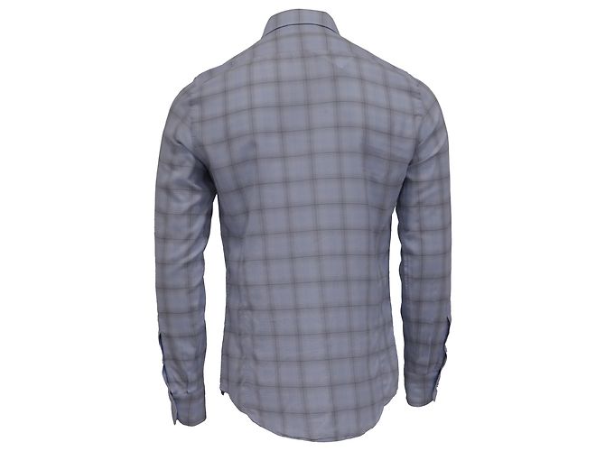 Tom Ford Karohemd aus hellblauer Baumwolle - Ansicht 2