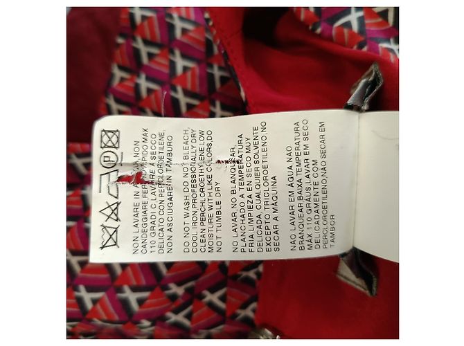 Vestido largo Sportmax con cuello en V estampado en algodón rojo Roja Burdeos - vista 6