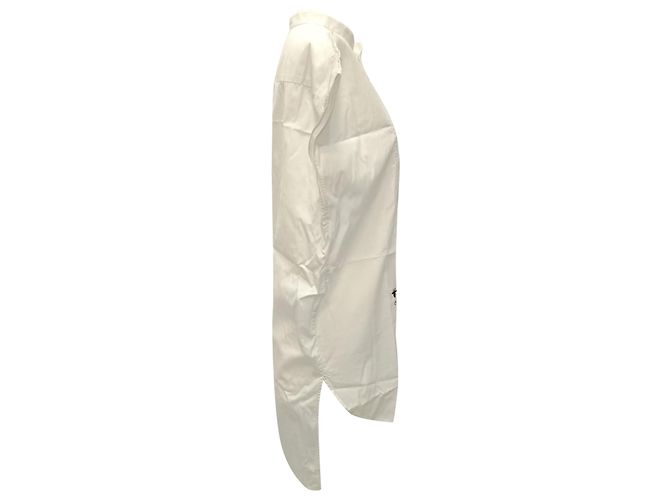 Camicetta senza maniche Dior Bee in cotone bianco ricamato Crudo - vista 2
