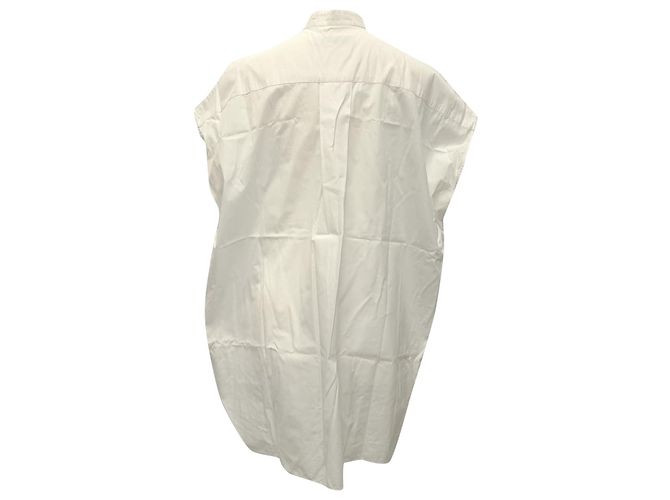 Camicetta senza maniche Dior Bee in cotone bianco ricamato Crudo - vista 3