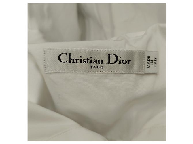 Camicetta senza maniche Dior Bee in cotone bianco ricamato Crudo - vista 4