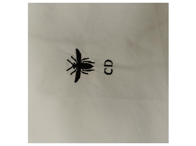 Camicetta senza maniche Dior Bee in cotone bianco ricamato Crudo - vista 5