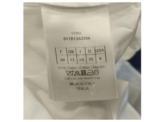 Camicetta senza maniche Dior Bee in cotone bianco ricamato Crudo - vista 6