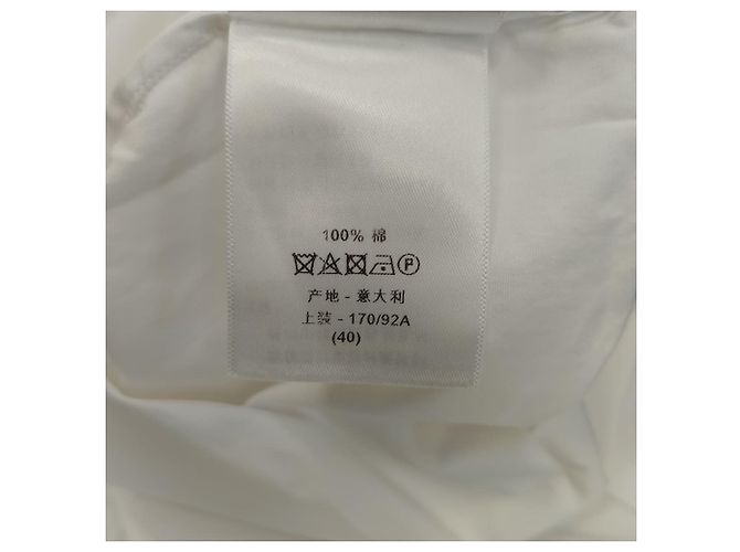 Camicetta senza maniche Dior Bee in cotone bianco ricamato Crudo - vista 7