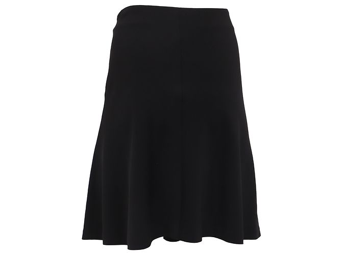 Falda a la rodilla Theory en lana negra Negro - vista 3
