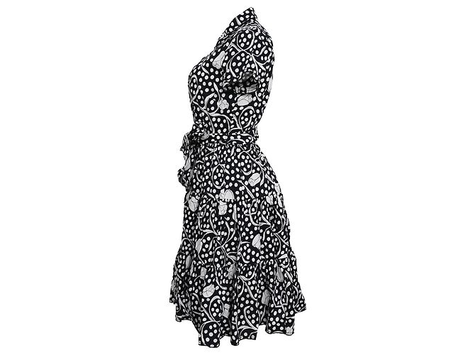 Vestido camisero estampado Diane von Furstenberg en algodón negro - vista 2