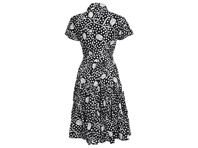 Vestido camisero estampado Diane von Furstenberg en algodón negro - vista 3