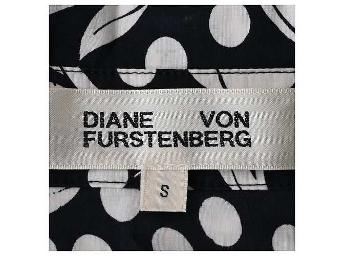Vestido camisero estampado Diane von Furstenberg en algodón negro - vista 4