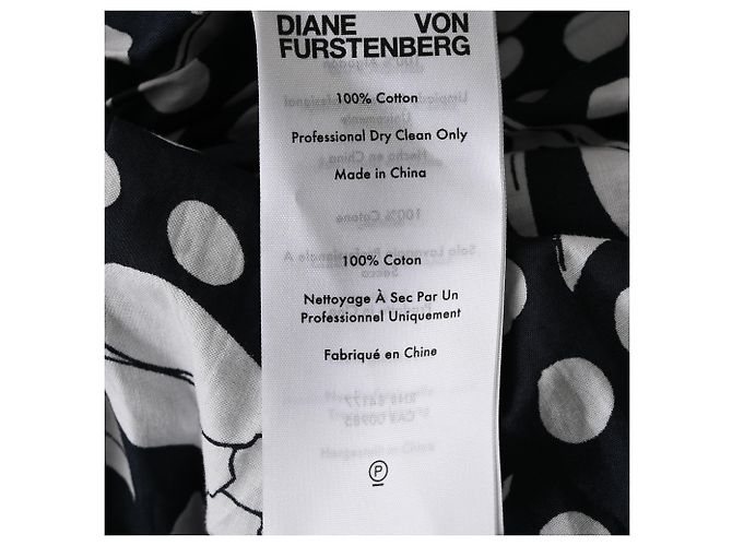 Vestido camisero estampado Diane von Furstenberg en algodón negro - vista 5