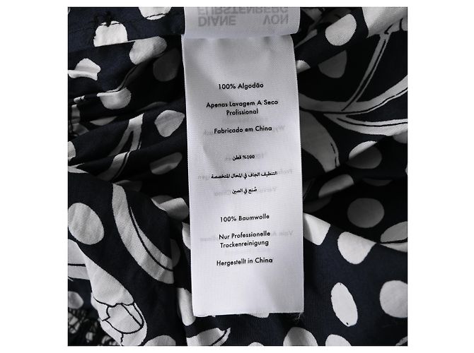 Vestido camisero estampado Diane von Furstenberg en algodón negro - vista 6