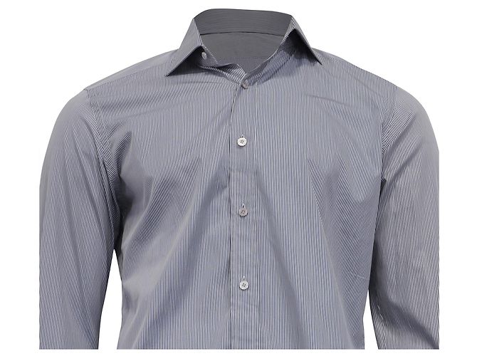 Camicia Tom Ford a righe con bottoni in cotone azzurro chiaro Blu Blu chiaro - vista 2