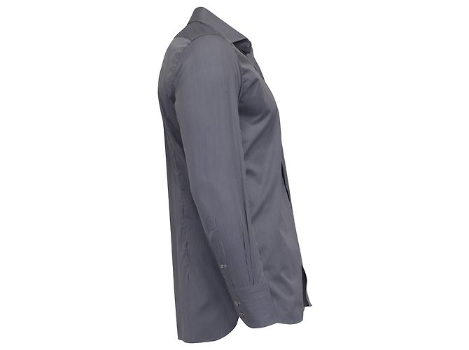 Camicia Tom Ford a righe con bottoni in cotone azzurro chiaro Blu Blu chiaro - vista 3