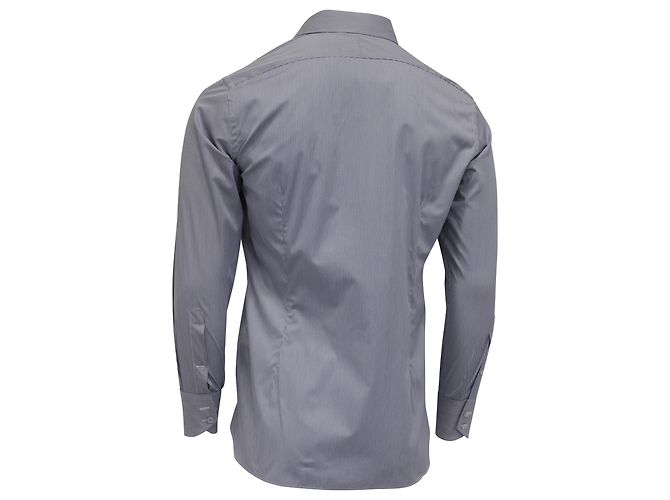 Camicia Tom Ford a righe con bottoni in cotone azzurro chiaro Blu Blu chiaro - vista 4