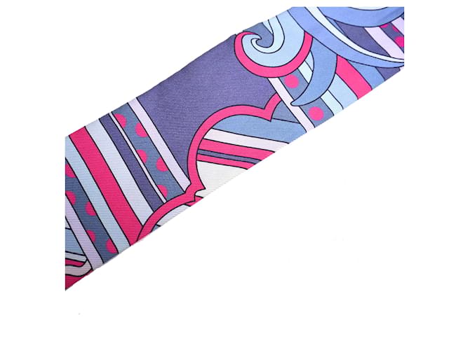 Sciarpa in seta Hermès Faubourg Rainbow Twill multicolore - vista 10
