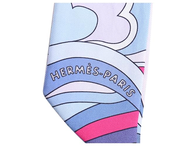 Sciarpa in seta Hermès Faubourg Rainbow Twill multicolore - vista 5