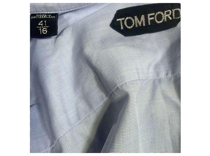 Camicia Tom Ford con bottoni in cotone azzurro Blu Blu chiaro - vista 6